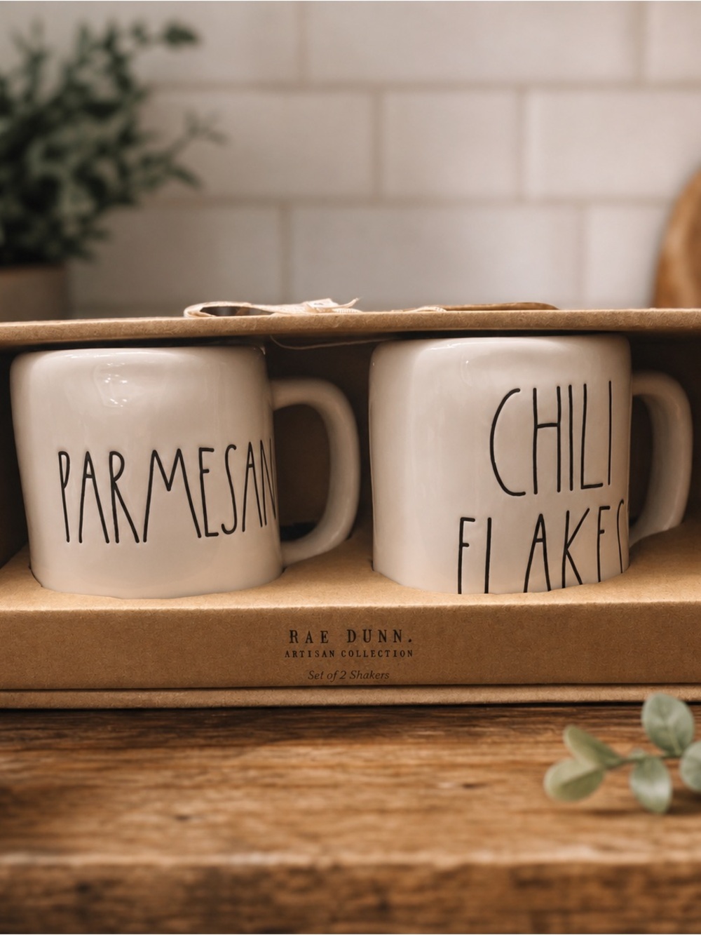 RAE DUNN gift set or two shakers: “PARMESAN” and “CHILI FLAKES” 🤩